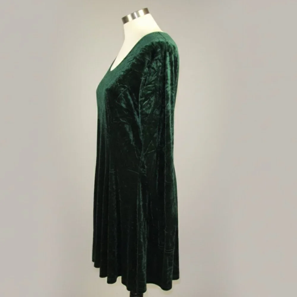 The Pyramid Collection Emerald Green Velvet Dress Whimsigoth Forest Fairy Large - Picture 6 of 9